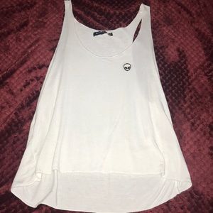 Brandy Melville White Tank w/ Alien